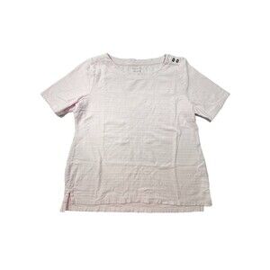 Talbots Blush Pink Crew Neck Cotton Pullover  Short Sleeves Size Large